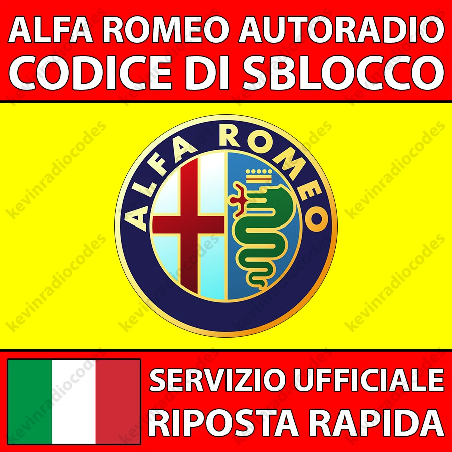 ✅ALFA ROMEO RADIO CODICE DI SBLOCCO 145 166 GIULIETTA SPIDER MITO VP2 DAIICHI✅ - Immagine 1 di 4