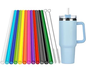 12 Pack Color Replacement Straws for Stanley 40 oz Tumbler 12 inch Reusa... - Picture 1 of 9