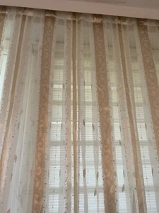 Vorhang Gardine transparent weiß Gold - Bild 1 von 8