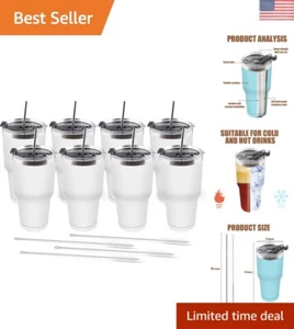 8 Stück 30 Unzen Reisebecher, Pulverbeschichtet Edelstahl Vakuum Doppelwandig Großpackung... - Bild 1 von 8