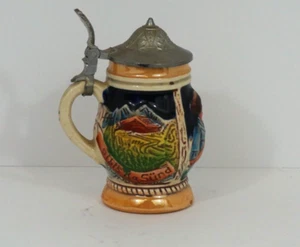 Vintage DBGM Western Germany "Auf Der ALm Da Gibs Ka Sund" Deckel Bierstein - Bild 1 von 5