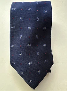 Corbata Lauren Ralph Lauren Seda Azul Marino Paisley Acabada a Mano Nueva Con Etiquetas - Imagen 1 de 6