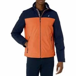 Nueva con etiquetas Talla XXL Náutica Naranja Azul Marino Elastizada Bloque de Color Bombardero Chaqueta con Capucha 2XL - Imagen 1 de 7