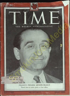 Vintage Time Magazines Canada Ed July 12 1954 France's Premier Mendes France - Image 1 of 3