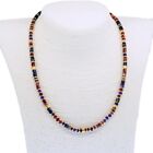 18k YELLOW GOLD NECKLACE WITH HEMATITE, OCEAN SEDIMENT, AMETHYST AND RUBY