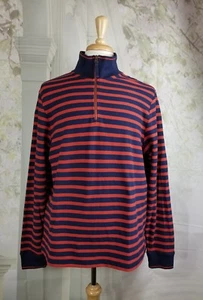 L L Bean mens 1/2 zip striped print long sleeve pulloever top size large bb06 - Picture 1 of 11
