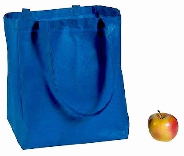 BOLSO SHOPPER GRANDE AZUL: 13" x 12" x 8", no tejido, fuerte, ligero, se pliega plano Foto 1 de 1