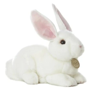 Aurora White Miyoni 8" White Rabbit Adorable Stuffed Animal Easter Decoration - Picture 1 of 2