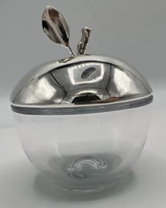 Authentic Tiffany & Co. Crystal Apple Box Sterling Silver Everyday Objects 3.5” - Picture 1 of 11