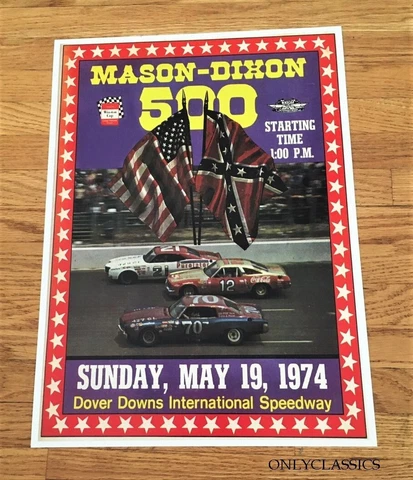 1974 NASCAR STOCK CAR MASON DIXON 500 AUTO RACING 12X16 POSTER PEARSON, ALLISON Cover