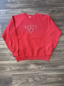 Vintage 90s Guess embroidered Fruit of the Loom crewneck sweater, Size L - Picture 1 of 3