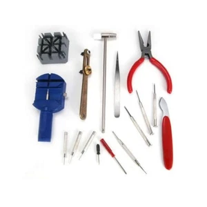 16 piezas Kit de herramientas de reparación de relojes de lujo Removedor de eslabones de correa de pasador - Imagen 1 de 3