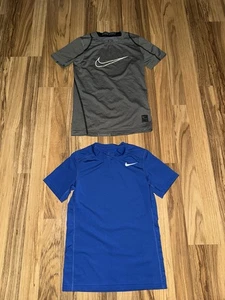 Nike Pro Boys Small S 8 Compression Dri-Fit T-shirt Lot Gray Blue - Picture 1 of 6