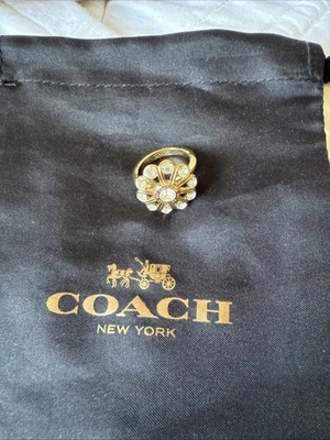 ТРЕНЕР кристалл золотой цветок кольцо размер 6 новый без ЯРЛЫКОВ, подлинный, красивый - Изображение 1 из 4