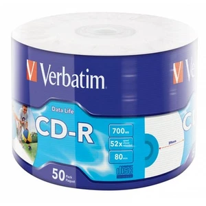 Verbatim CD-R Rohlinge 50er Spindel bedruckbar 700MB 52x Speed 80 Minuten - Bild 1 von 4