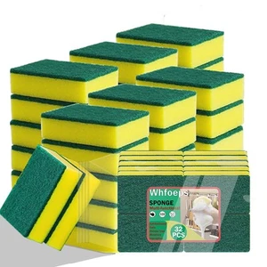 32 Pack Scrub Scrubbing Sponges Kitchen Cleaning Non-Scratch Stove Dish Sponge - Picture 1 of 9