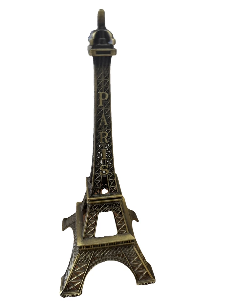 Estátua escultura decorativa para casa Torre Eiffel Paris França 10” cor bronze vintage - Imagem 1 de 4