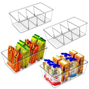 Home Pantry Organizer - 4 pack Clear Refrigerator Organizer Bins, Pantry Orga... - Picture 1 of 7