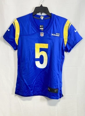 耐克 LA Rams Jalen Ramsey #5 蓝色球场橄榄球球衣女式 M 码 — 第 1/4 张图片