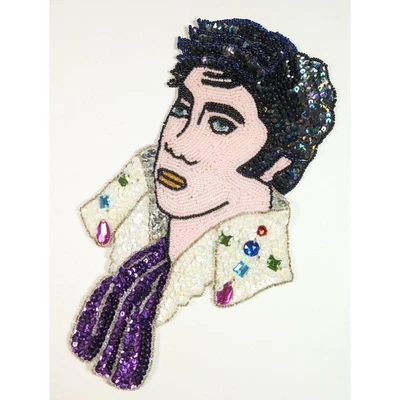 Parche con apliques de lentejuelas vintage de Elvis - Parche chaqueta trasera grande años 80 90 Foto 1 de 4