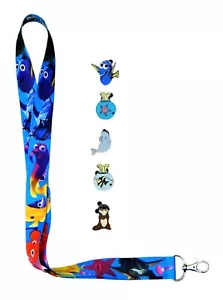 Findet Nemo / Dorie 5 Pin Starterset mit Schlüsselband Disney Park Trading Pins Neu - Bild 1 von 1