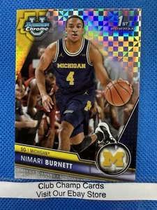 Baloncesto cromado Nimari Burnett Bowman 2024 #91 1st X-Fractor Michigan - Imagen 1 de 2