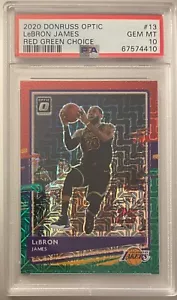 2020-21 Panini Optic #13 LeBron James Choice Red Green Prizm SSP PSA 10 (Pop 6) - Picture 1 of 1