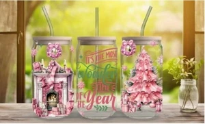 Christmas Lights UV DTF Waterproof Transfer Sticker Mug Wrap 16 OZ - Picture 1 of 2