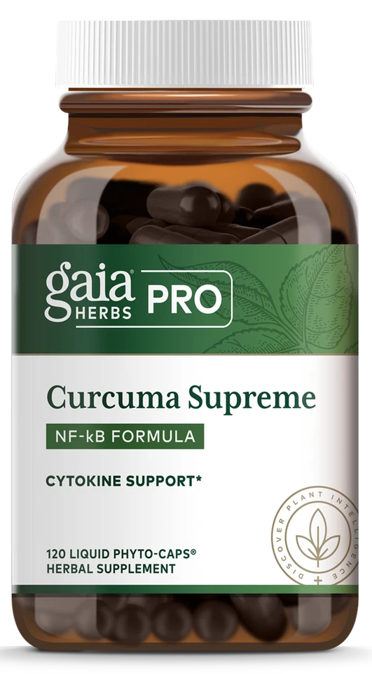Gaia Herbs Curcuma Supreme NF-kb Fórmula 120 Cápsulas, NUEVO, ENVÍO GRATUITO Foto 1 de 1