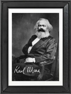Karl Marx Autograph With Picture Frame The Capital Autograph Communism Engels - Picture 1 of 6