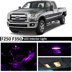 Purple Interior Map Dome License Plate LED Lights Package Kit Fit Ford F250 F350 - Picture 1 of 7