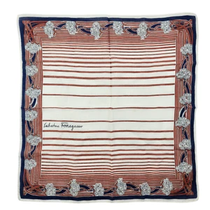 Authentic Vintage Salvatore Ferragamo Navy Cotton Hankerchief Pocket Square READ - Picture 1 of 5