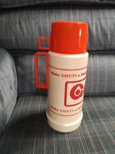 Vintage Getty Oil Thermos - Make Safety A Habit Model 2505 Advertising Nice! - Picture 1 of 8