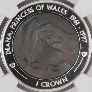 ASCENSION ISLAND. 2017, Crown, Silver - NGC PF69 - Top Pop 🥇 Princess Diana - Picture 1 of 6
