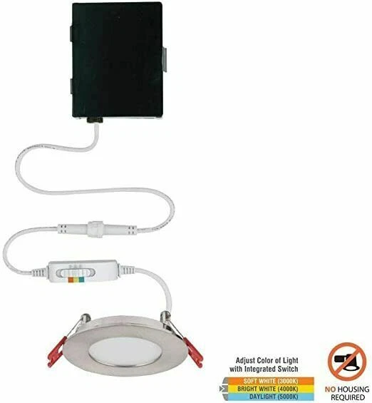 Ultra Slim Color Selectable New Construction and Remodel Canless Recessed Integrated LED Kit (4-Pack)