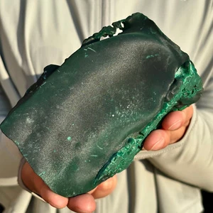 2.18LB Natural glossy velvet Malachite transparent cluster rough mineral sample - Picture 1 of 17
