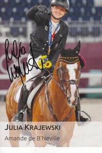 Julia KRAJEWSKI - Deutschland, Gold Olympia 2020 Reiten, Original-Autogramm! - Bild 1 von 1