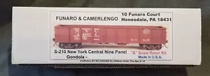Funaro F&C S-210 210 NEW YORK CENTRAL 40' 9-Panel Gondola NYC Steel Side S Scale - Picture 1 of 15