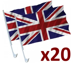 20x Union Jack Flag Car Window Great Britain United Kingdom UK Flags - Picture 1 of 2