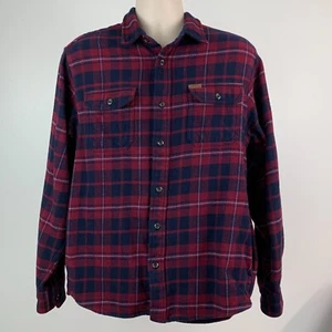 Oriv sz L Men's Jacket Shacket Flannel Plaid Pockets Button Front Shirt - Picture 1 of 6