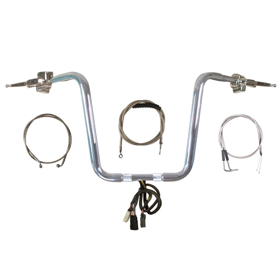 Manillar Ape Hanger 1 1/4" cromado estrecho 14" CKit 2007-2010 Harley Softail Foto 1 de 4