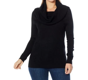 Gr. Medium Colleen Lopez Convertible Neck Pullover Sweater SCHWARZ NEU - Bild 1 von 3