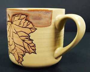 SPECTRUM DESIGNZ KERAMIK KAFFEEBECHER TEETASSE HERBST HERBST BLATT KERAMIK ERHÖHTER RING - Bild 1 von 8