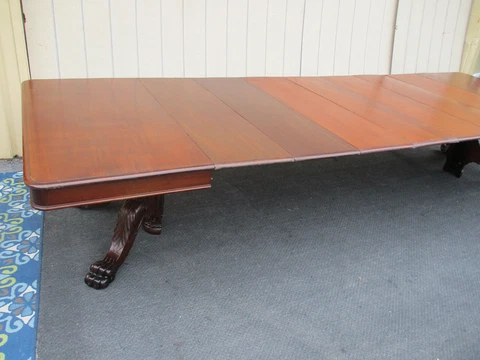 63469    Antique Victorian Dining Table w/ 7 leafs  Table Top 54" x 99" Cover