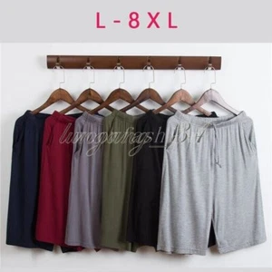 Men Bamboo Sleep Shorts Loungewear Pajama Pant Sleepwear PJ Bottoms With Pockets - Picture 1 of 24