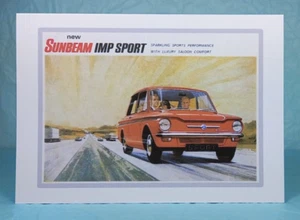 SUNBEAM IMP SPORT - GREETING CARD - Classic Car Memorabilia - Blank inside - Picture 1 of 3