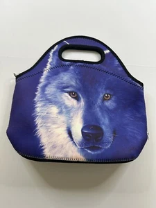 Wolf Neoprene Lunch Tote Lunch Bag iColor With Long Strap - Picture 1 of 4