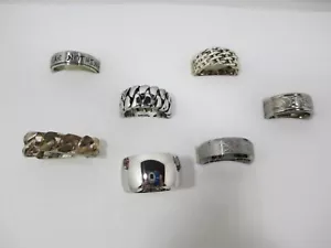 variety sterling silver and steel mens rings lot various sizes - Picture 1 of 5