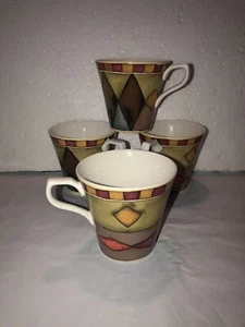 Set of 4 SASAKI Porcelain Lumiere Mug Palazzo Paula Zanger Design Tea Coffee Cup - Picture 1 of 8