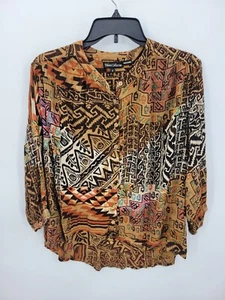 Tolani Collection Top Damen klein abstrakt Tribal Azteken künstlerisch Boho Bauer - Bild 1 von 10